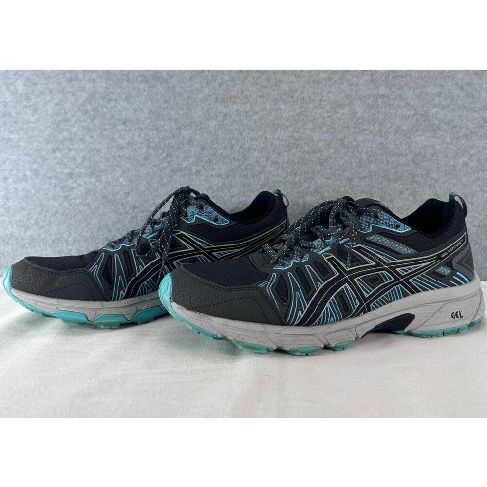 Asics Women's sz 9 Wide Gel Venture 7 Teal & Grey Trail Running Sneaker Hiking - Picture 3 of 12